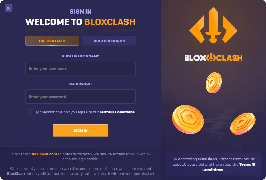 Bloxclash Login